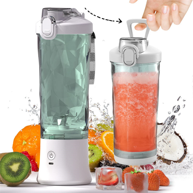 Portable USB Blender for Shakes and Smoothies | 6-Blade Personal Juicer Bottle | Rechargeable Mini Blender Cup